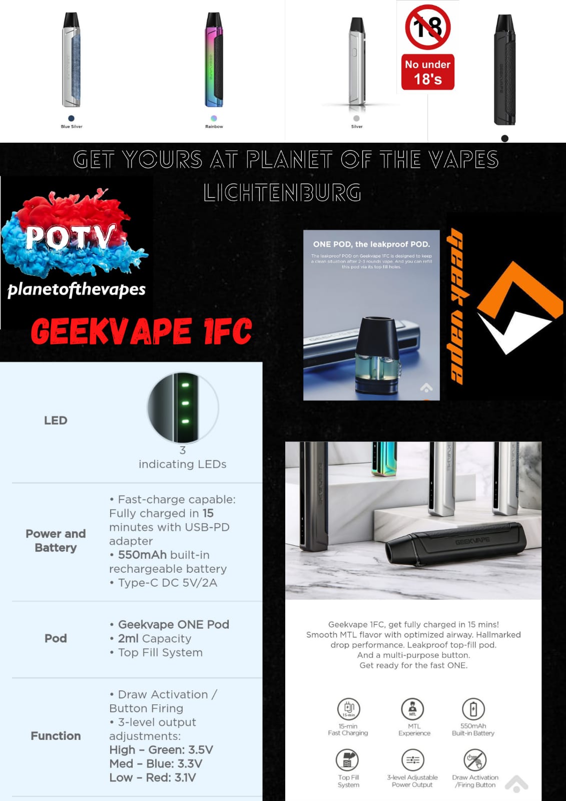 geekvape 1fc kit blue silver